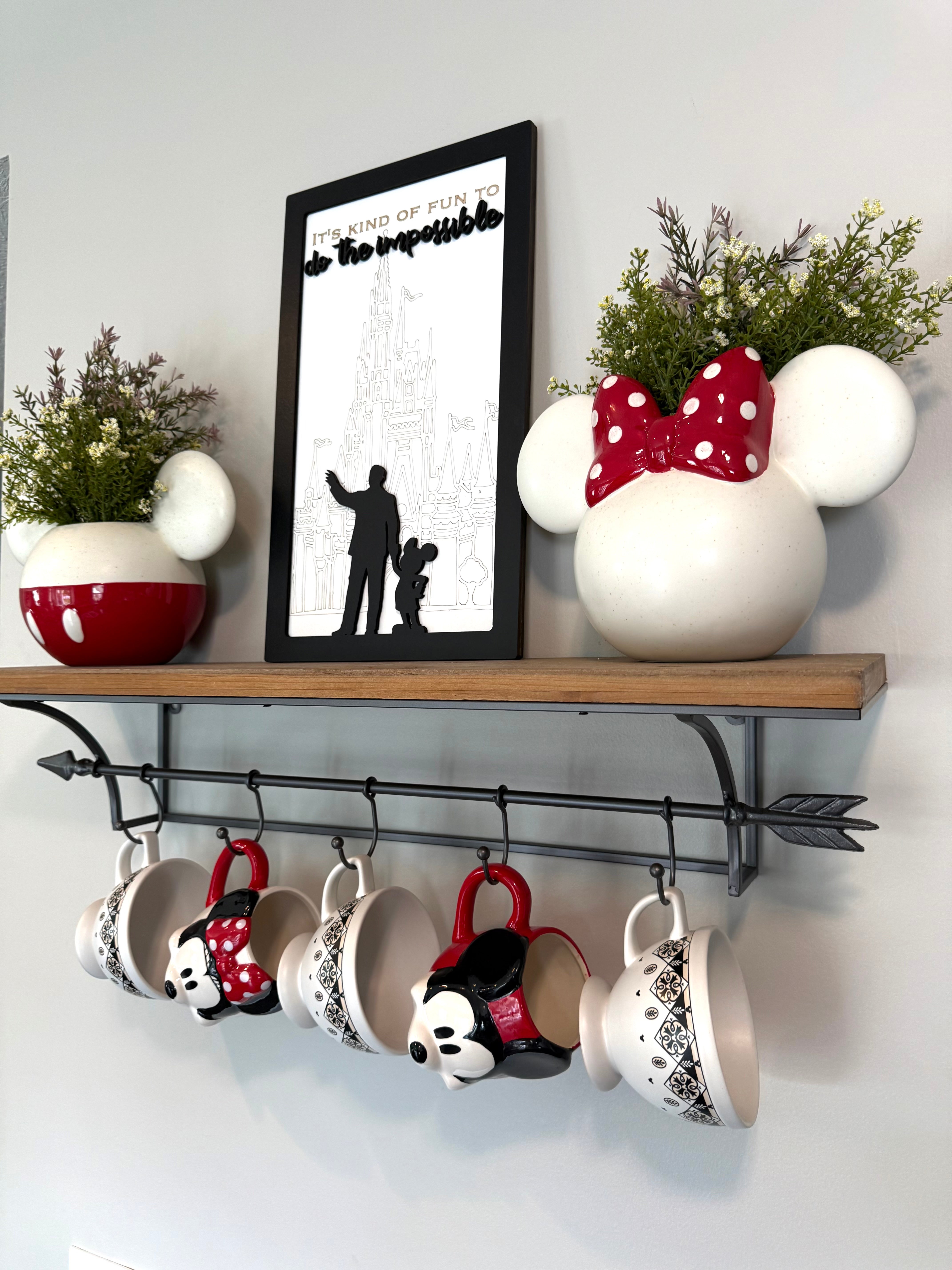 It's Kind Of Fun To Do The Impossible | Partners Silhouette Framed Sign - Handmade by JRW Design Co.