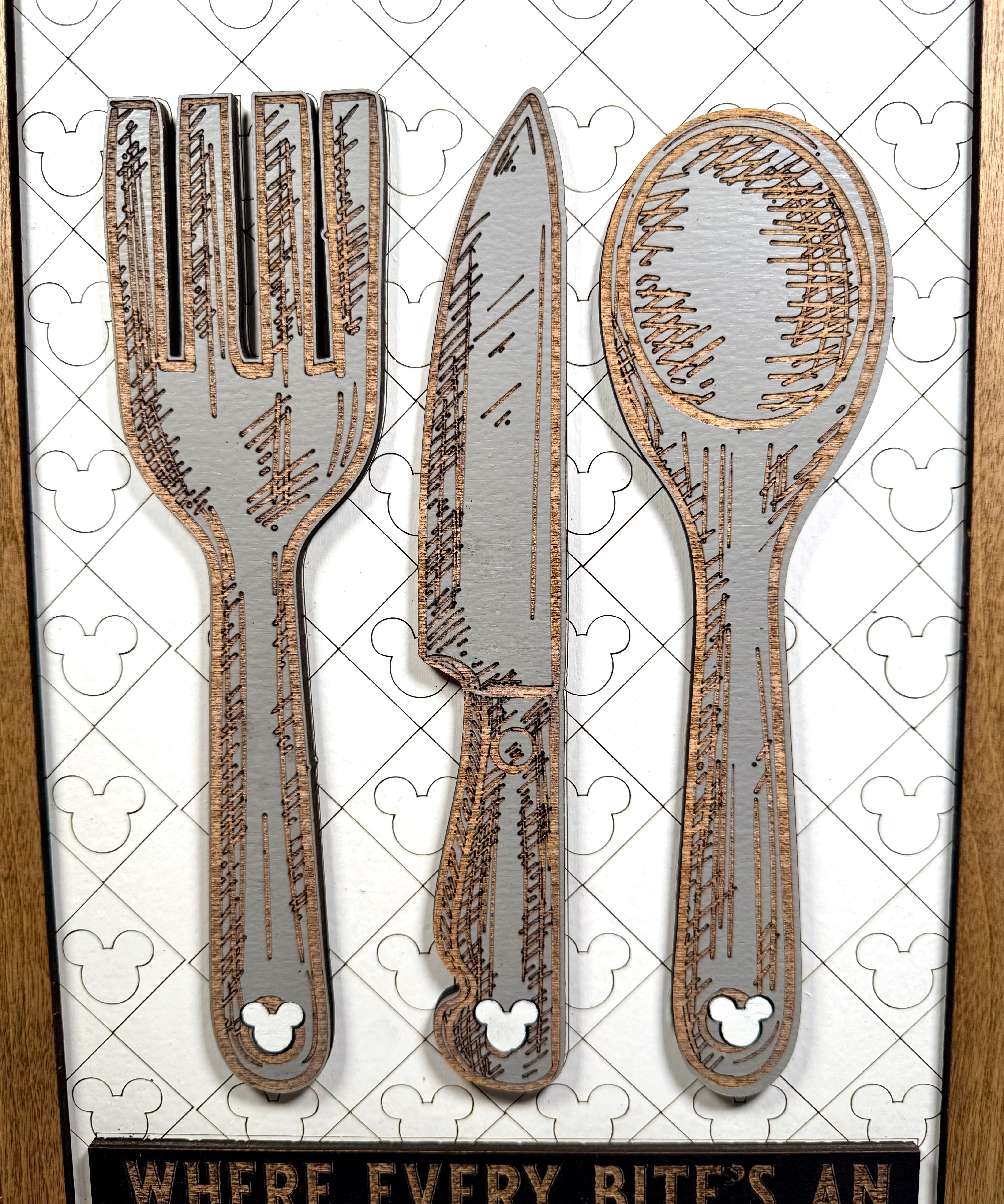 Where Every Bite's An Adventure | Silverware Park-Inspired Framed Sign - Handmade by JRW Design Co.