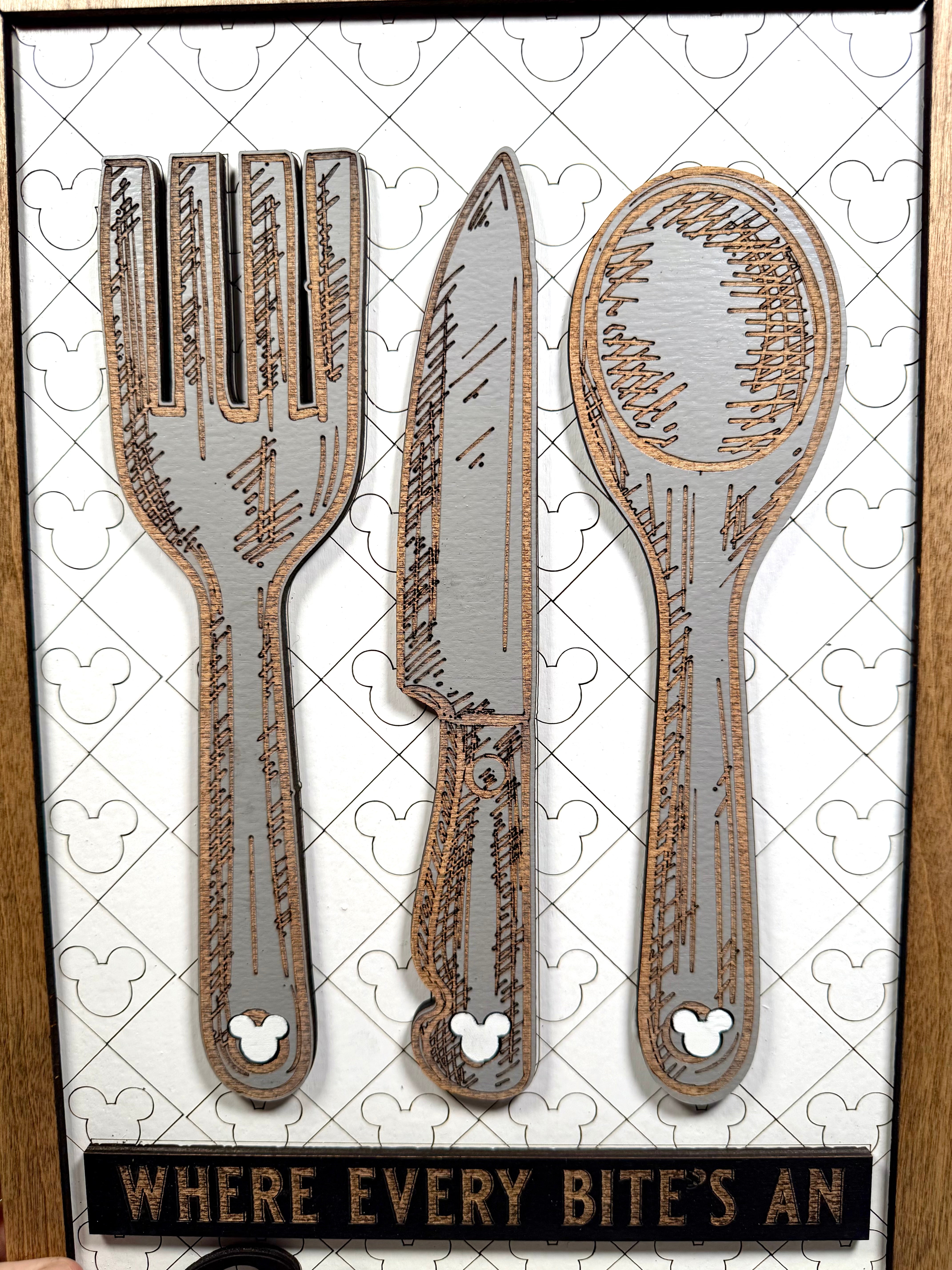 Where Every Bite's An Adventure | Silverware Park-Inspired Framed Sign - Handmade by JRW Design Co.