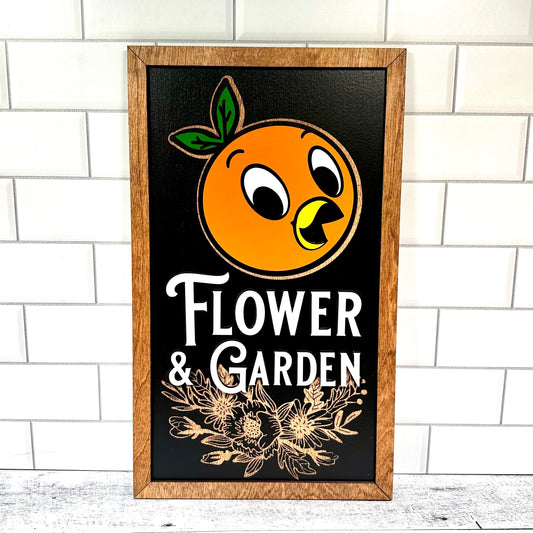 Orange Flower & Garden Sign