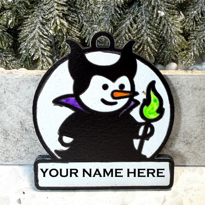 Winter Sorceress Villain Snowman Ornament—Personalize