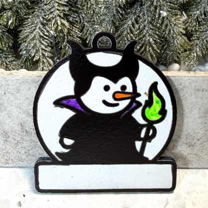 Winter Sorceress Villain Snowman Ornament—Personalize