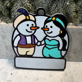 Arabian Nights Royal Couple Snowman Ornament—Personalize
