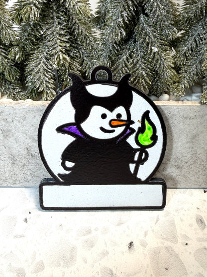 Winter Sorceress Villain Snowman Ornament—Personalize