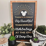 There's A Great Big Beautiful Tomorrow | Vertical Park-Inspired Framed Sign