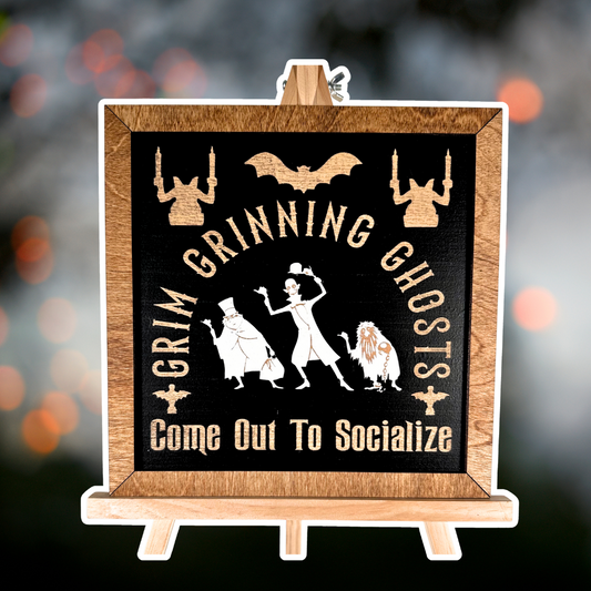 Grim Ghosts Square Sign