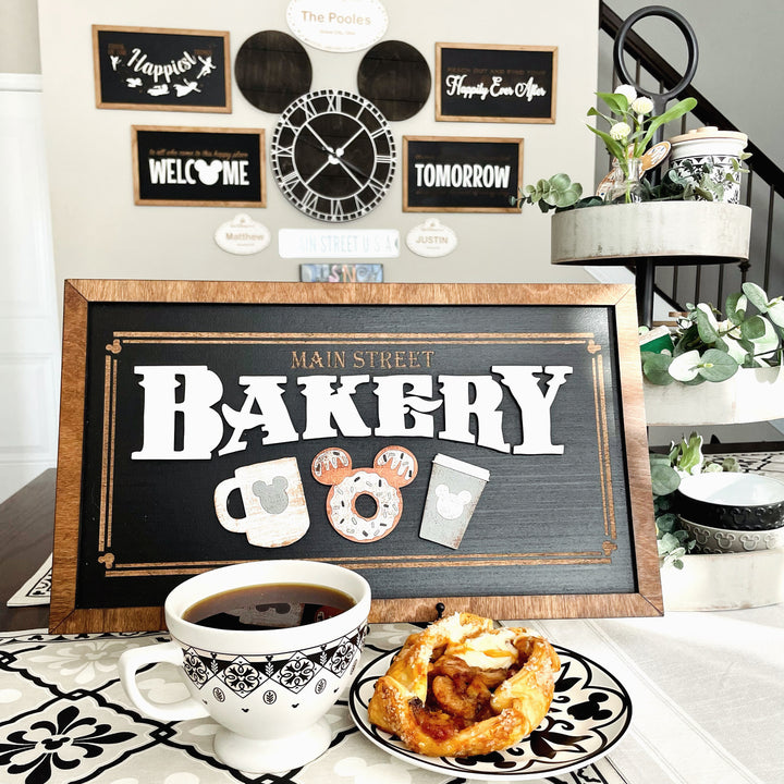 Main Street Bakery | Original Black & White Framed Sign