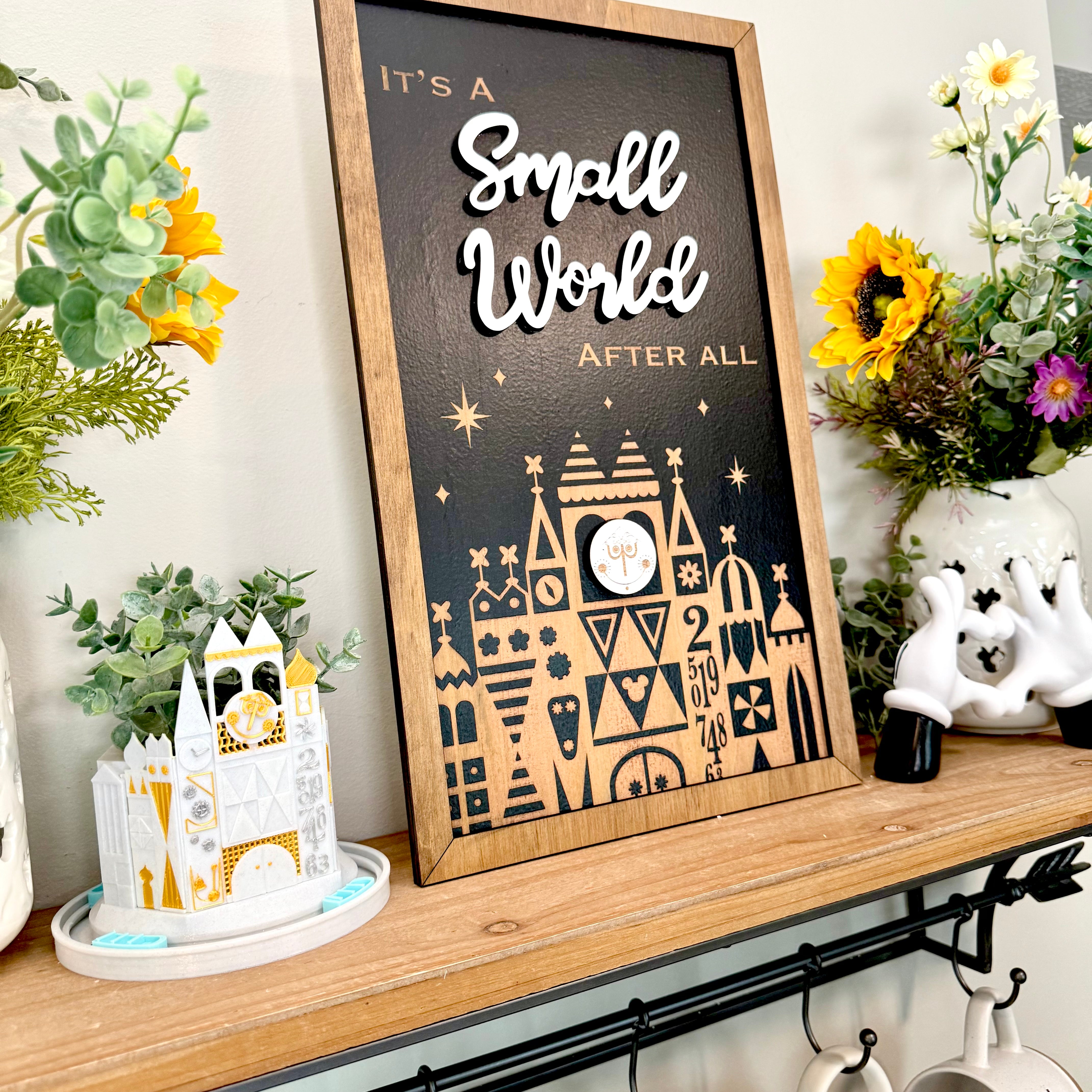 It's A Small World After All | Clocktower Facade Framed Sign - Handmade by JRW Design Co.