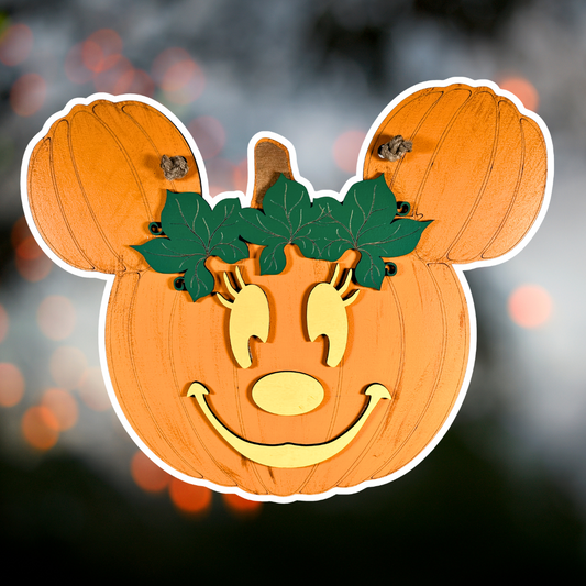 Happy Girl Pumpkin Wall Sign