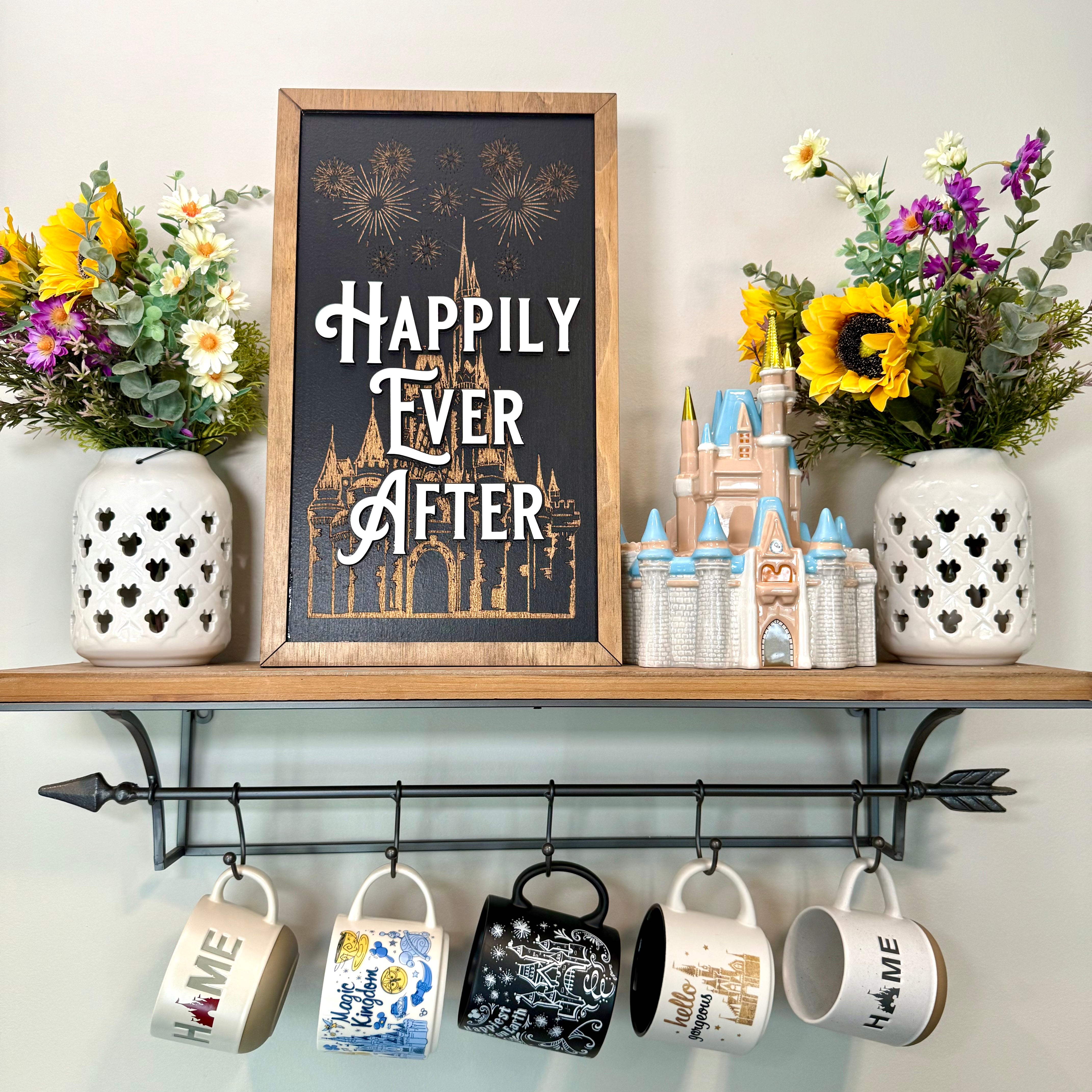 Happily Ever After | Castle Fireworks Lyrics Vertical Framed Sign - Handmade by JRW Design Co.