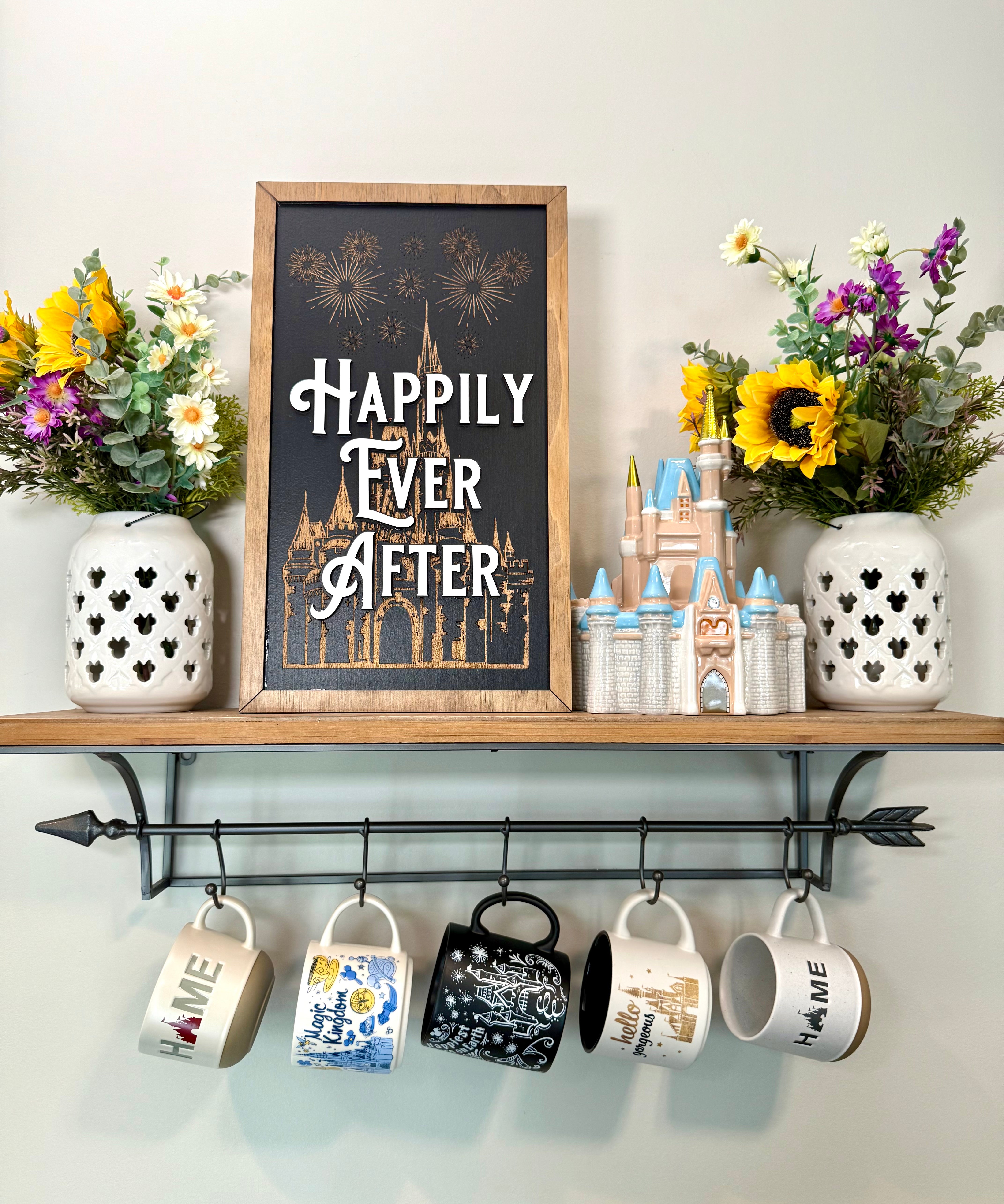 Happily Ever After | Castle Fireworks Lyrics Vertical Framed Sign - Handmade by JRW Design Co.