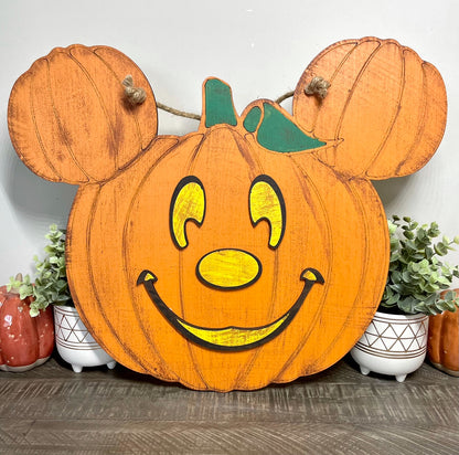 Happy Boy Pumpkin Wall Sign