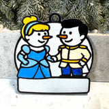 Midnight Magic Princess & Prince Snowman Ornament—Personalize