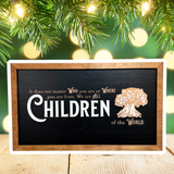 We Are All Children Of The World | Tree of Life Framed Sign - Handmade by JRW Design Co.