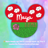 Enchanted Ears | Custom | Hawaiian Princess Personalized Name Sign