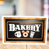 Main Street Bakery | Black & White Framed Sign - Handmade by JRW Design Co.