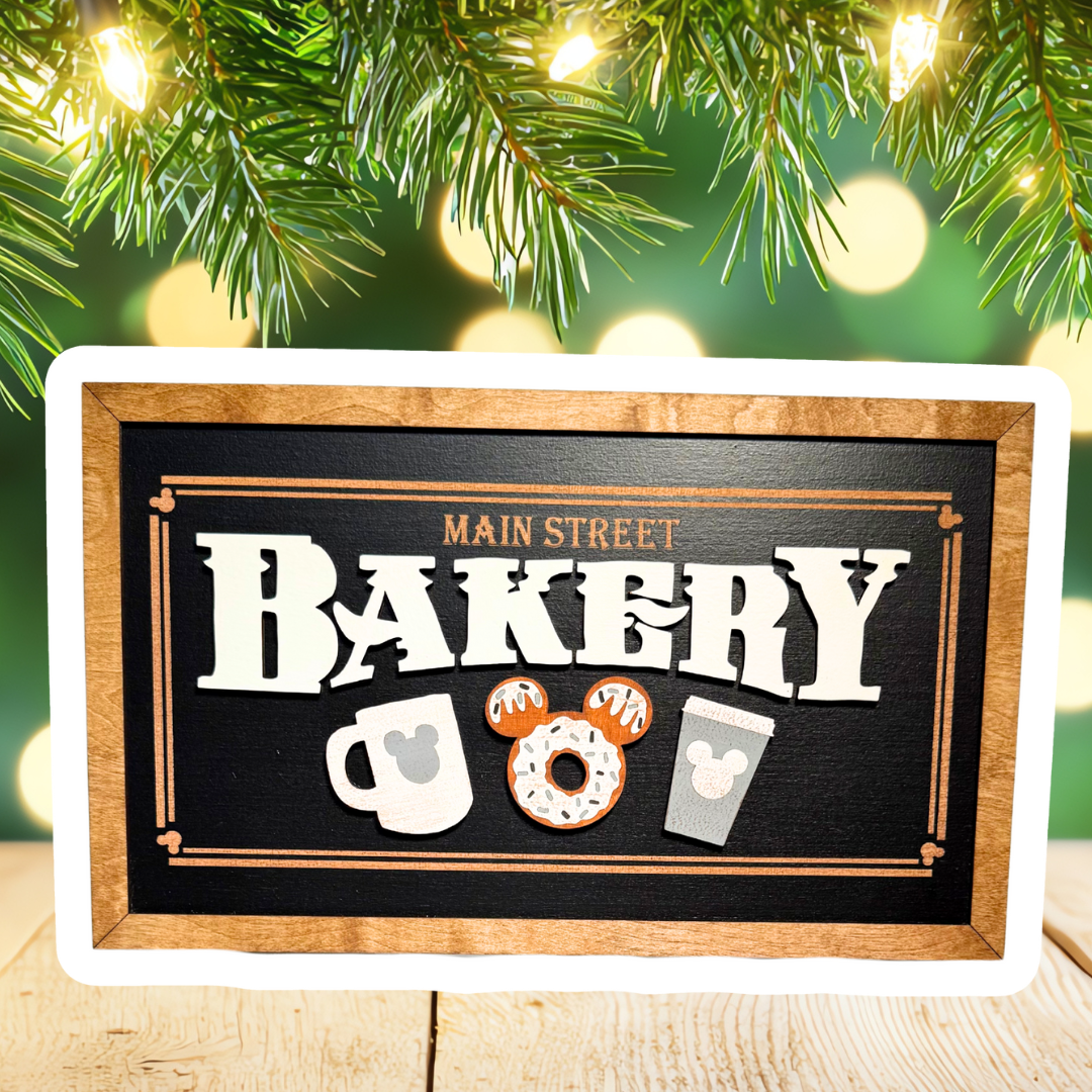 Main Street Bakery | Black & White Framed Sign - Handmade by JRW Design Co.