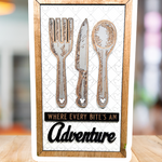 Where Every Bite's An Adventure | Silverware Park-Inspired Framed Sign - Handmade by JRW Design Co.