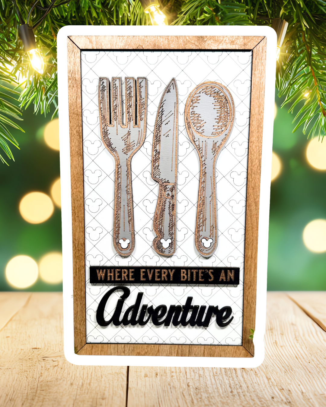 Every Bite Fork Knife Park-Inspired Framed Sign