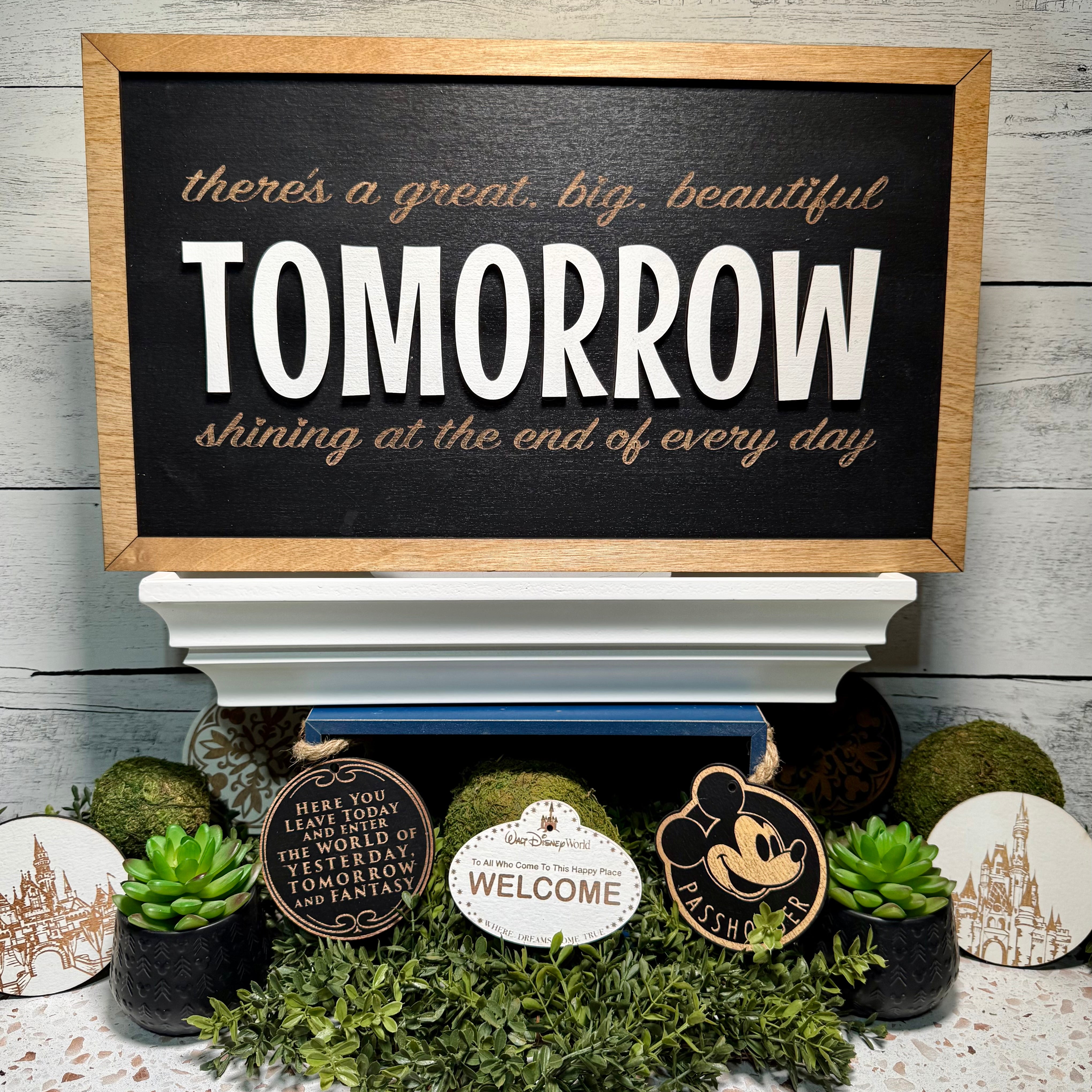 There's A Great Big Beautiful Tomorrow | Horizontal Framed Sign - Handmade by JRW Design Co.