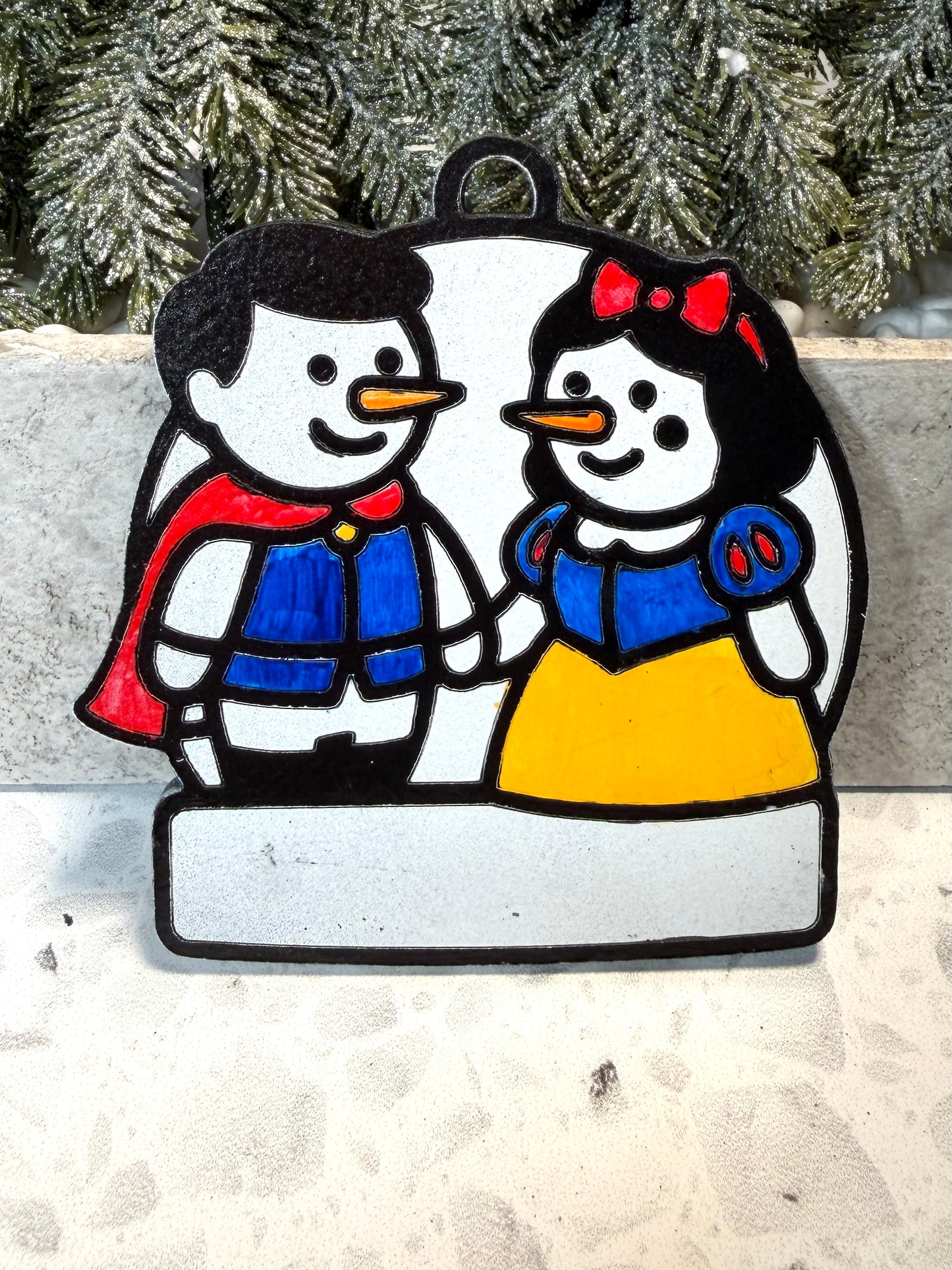 Snow Princess & Noble Prince Snowman Ornament—Personalize