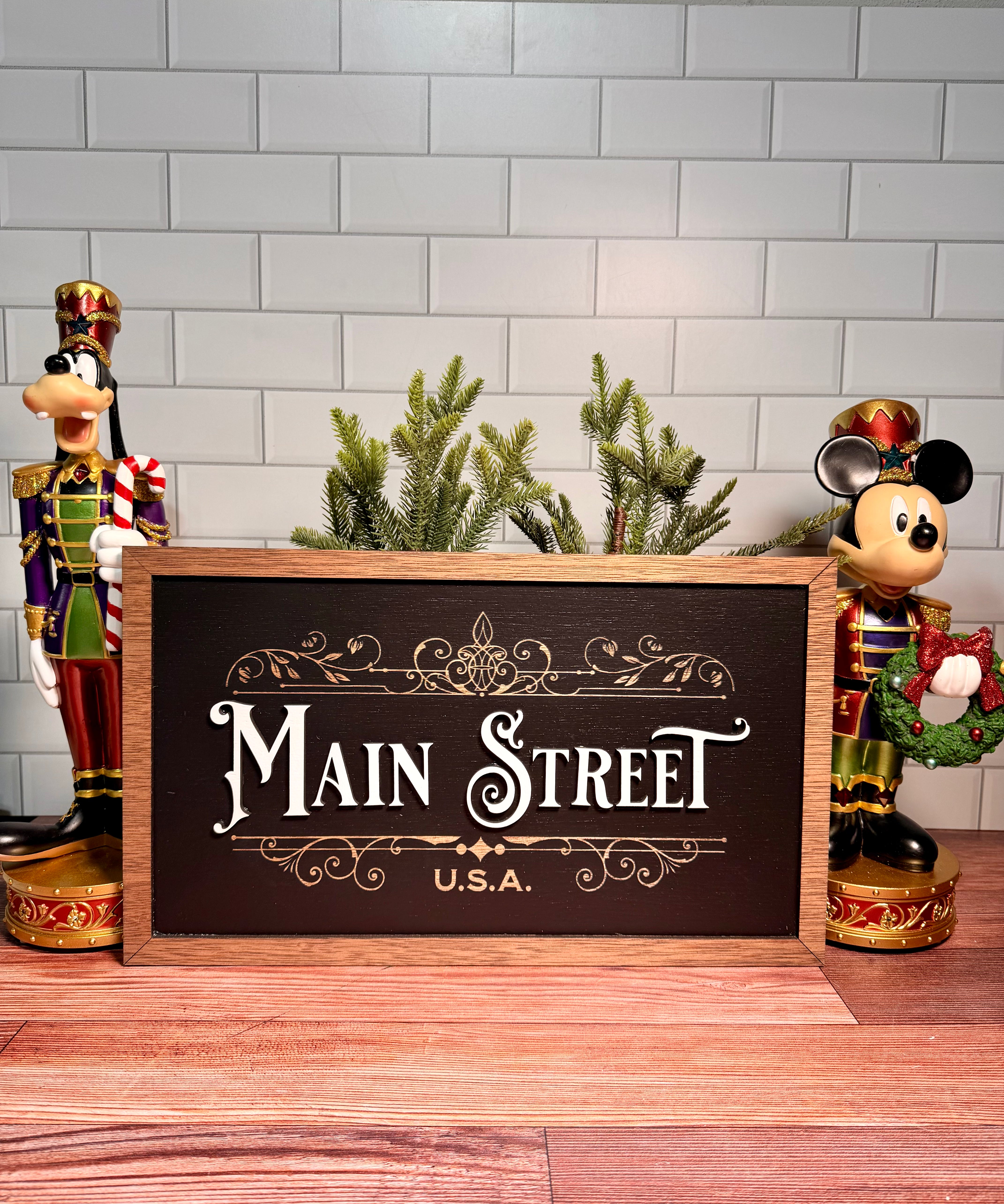 Main Street U.S.A. | Partners & Castle Vertical Framed Sign