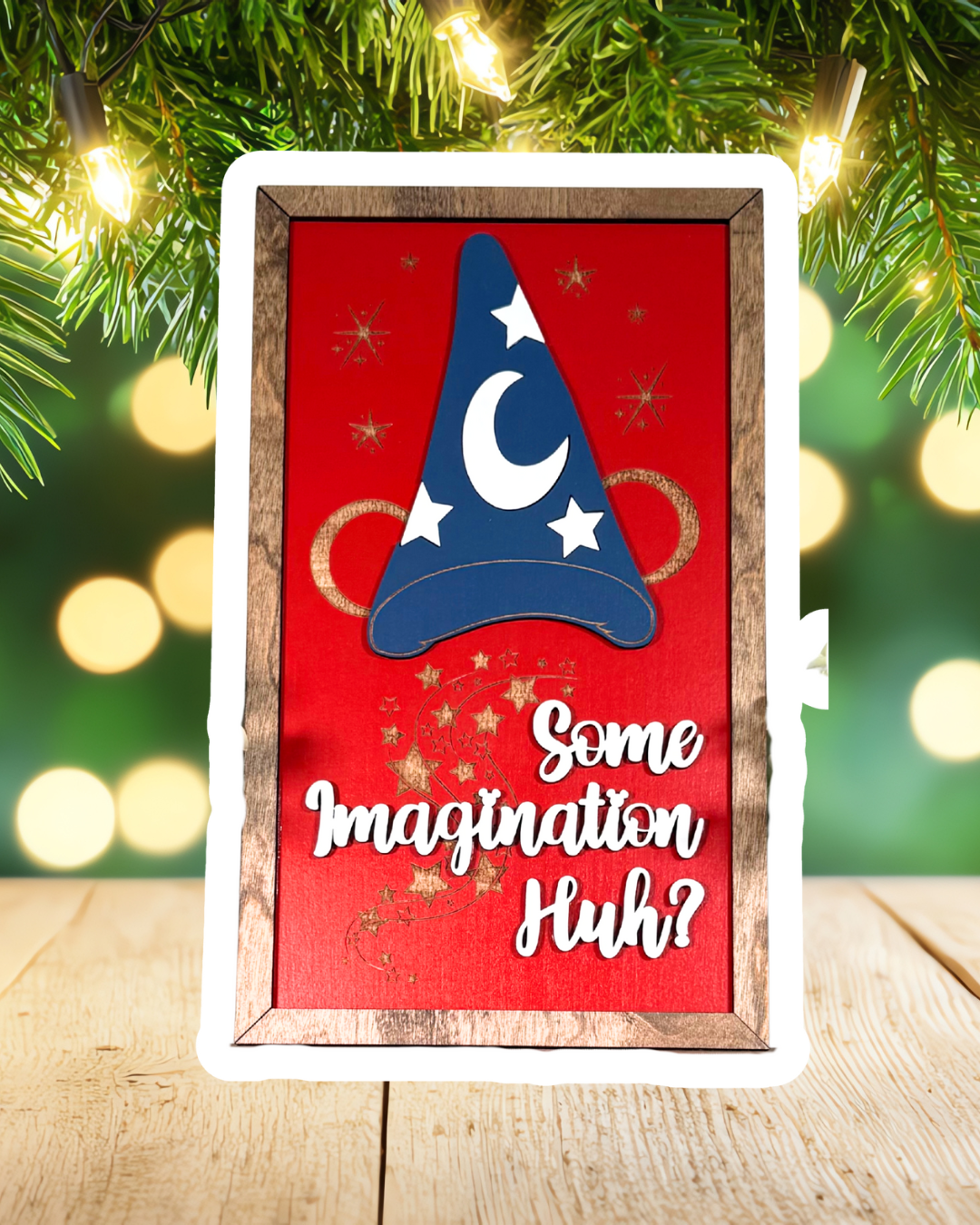 Red Some Imagination Huh? Park-Inspired Framed Sign