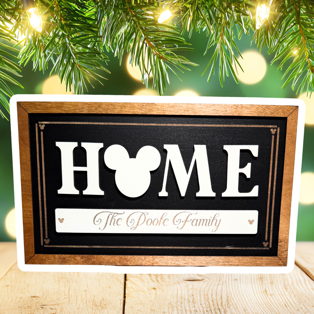 HOME Main Street U.S.A. | Cinderella Castle Black Background Framed Sign - Handmade by JRW Design Co.