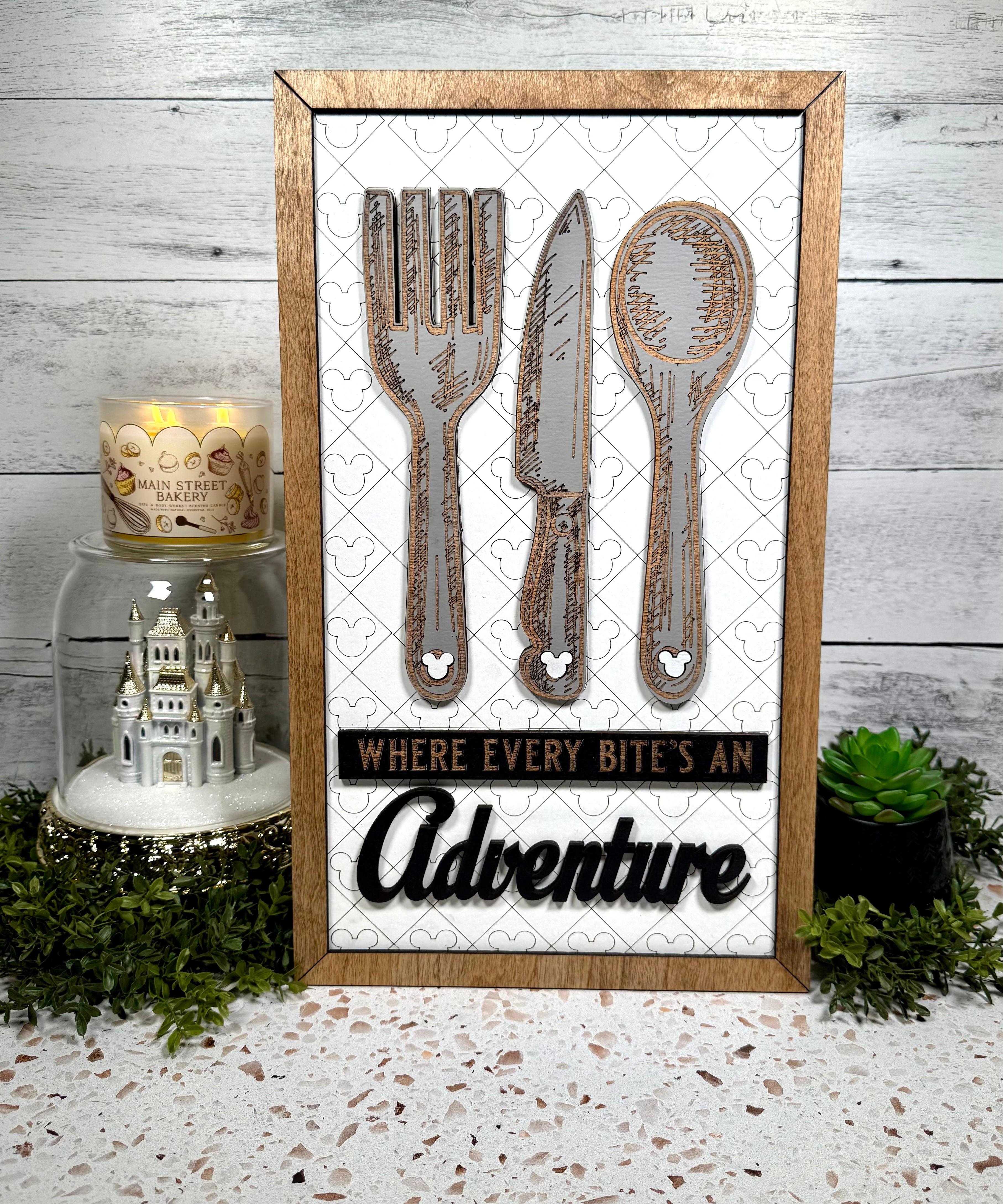 Where Every Bite's An Adventure | Silverware Park-Inspired Framed Sign - Handmade by JRW Design Co.