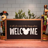 To All Who Come To This Happy Place Welcome | Mouse Head Framed Sign