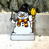 Wizard House Colors Snowman Ornament—Personalize