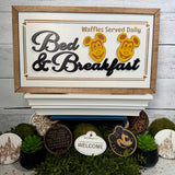Waffles Served Daily | Character Waffle Bed & Breakfast Framed Sign - Handmade by JRW Design Co.