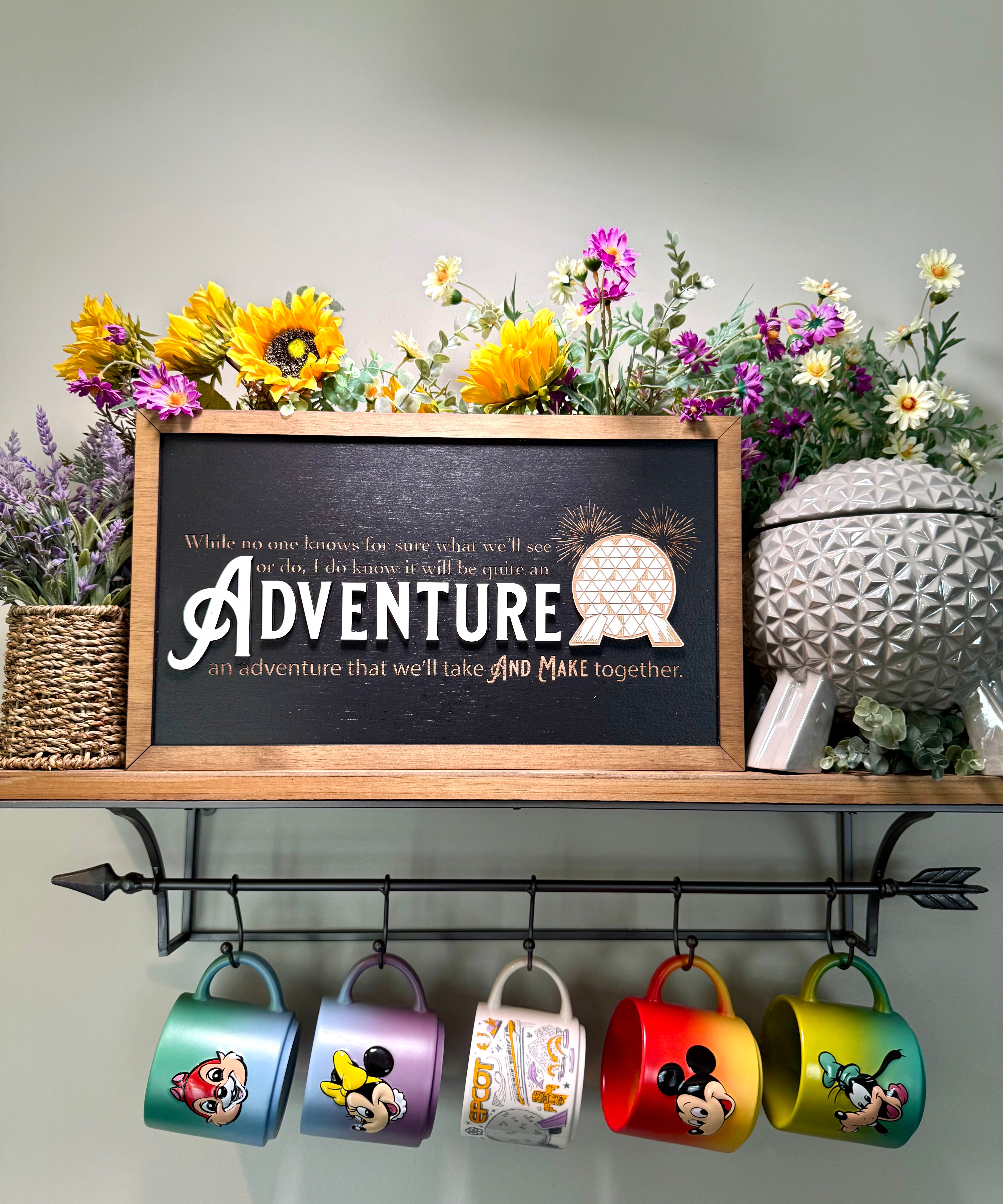 An Adventure We'll Take And Make Together | Spaceship Earth Framed Sign - Handmade by JRW Design Co.
