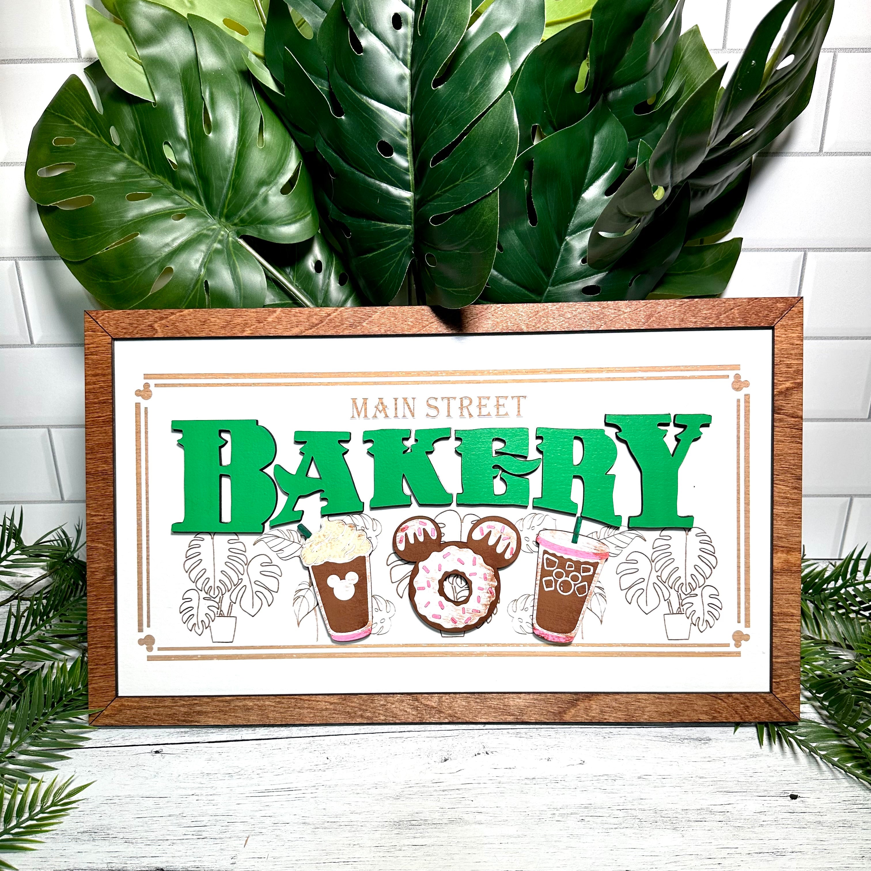Main Street Bakery | Tropical Colors Framed Sign - Handmade by JRW Design Co.