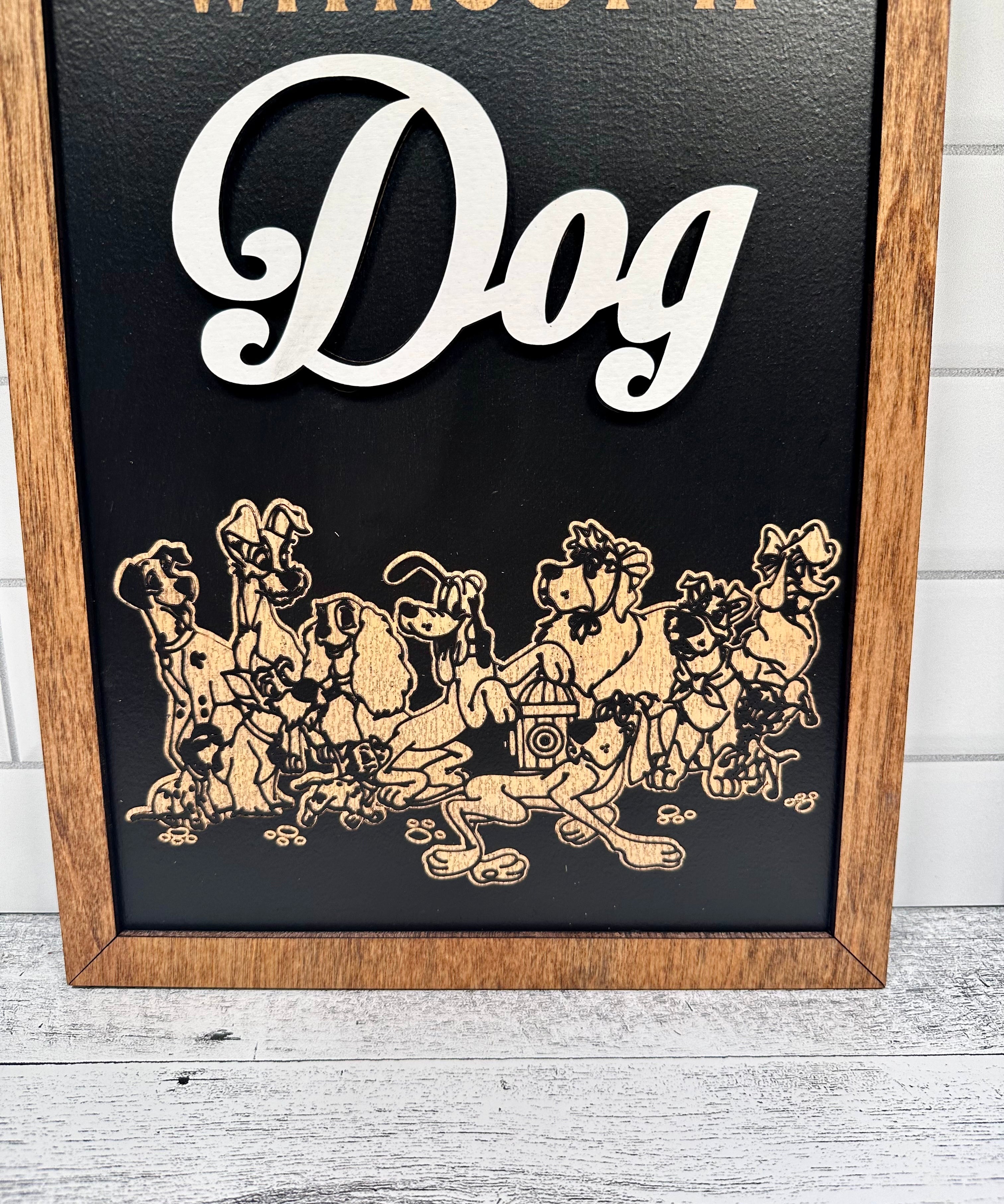 A House Is Not A Home Without A Dog | Park-Inspired Framed Sign - Handmade by JRW Design Co.
