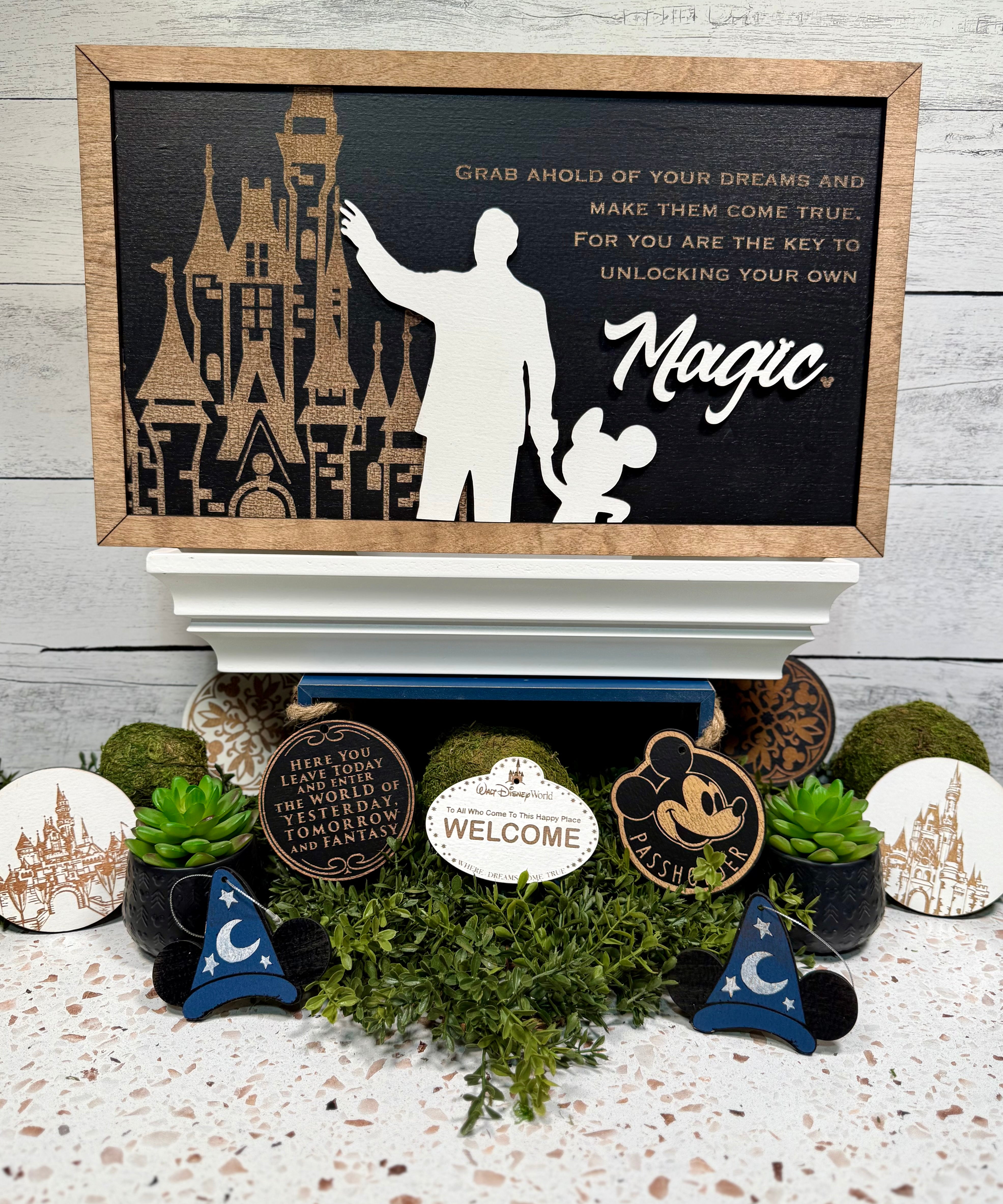 Grab Ahold Of Your Dreams | Unlocking Your Own Magic Framed Sign - Handmade by JRW Design Co.