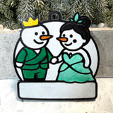 Royal Bayou Couple Snowman Ornament—Personalize