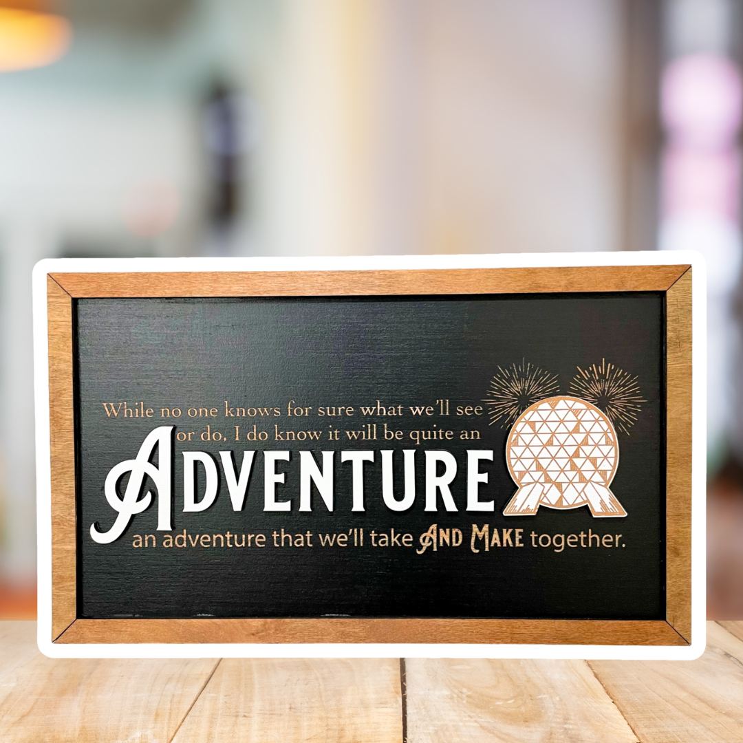 An Adventure We'll Take And Make Together | Spaceship Earth Framed Sign - Handmade by JRW Design Co.