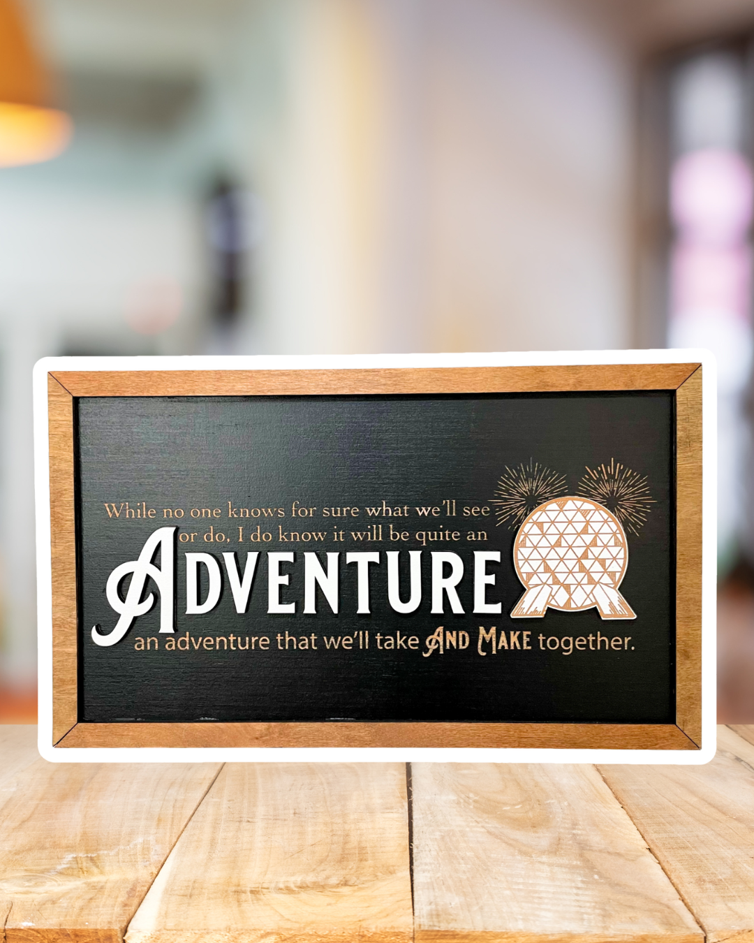 An Adventure We'll Take And Make Together | Spaceship Earth Framed Sign - Handmade by JRW Design Co.