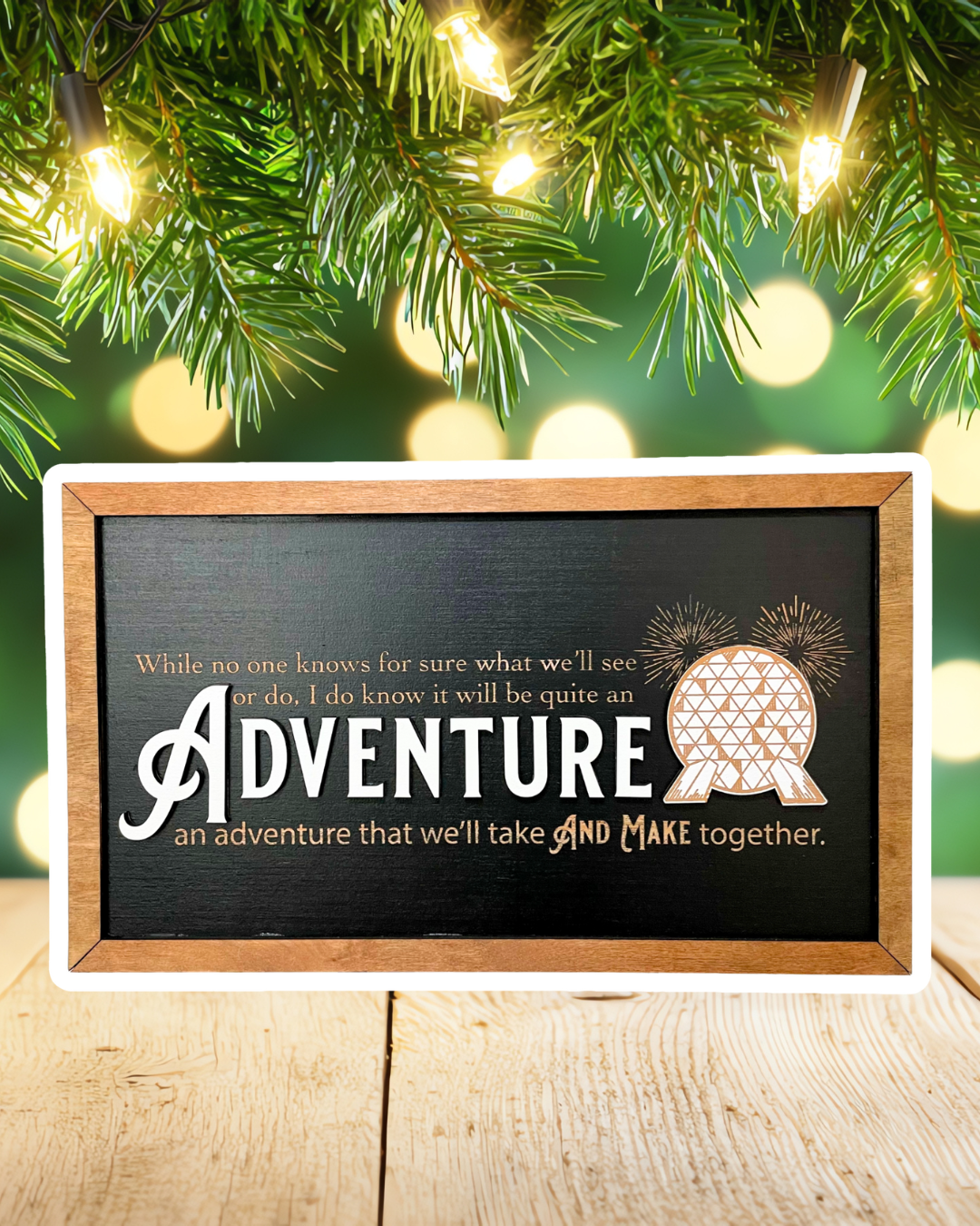 An Adventure We'll Take And Make Together | Spaceship Earth Framed Sign - Handmade by JRW Design Co.