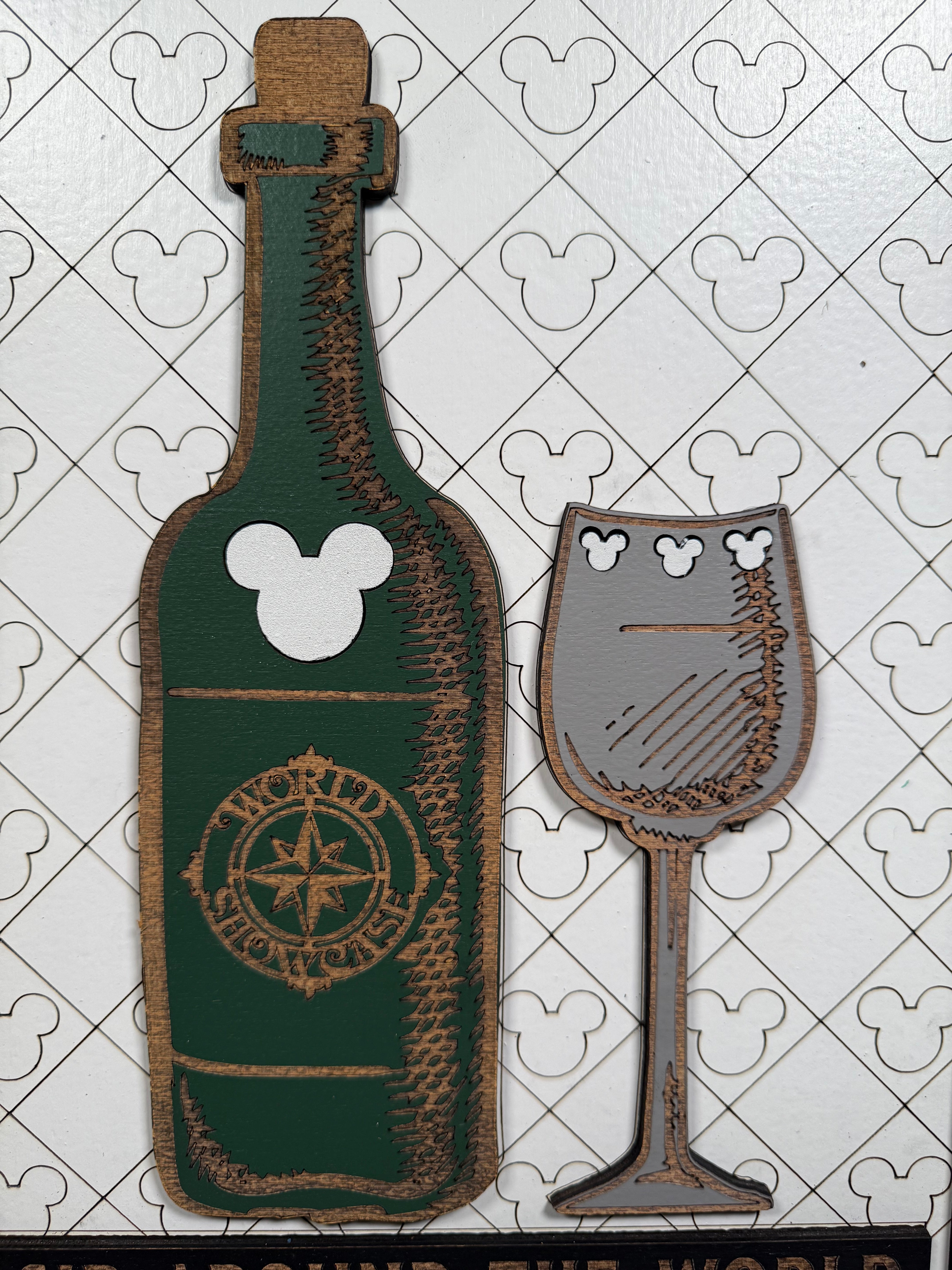 Sip Around The World | Food & Wine Festival Framed Sign - Handmade by JRW Design Co.