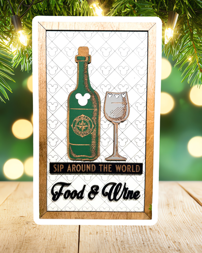 Sip Around The World Wine Park-Inspired Framed Sign