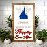 Reach Out And Find Your Happily Ever After | Lyrics Fireworks Framed Sign | Red, White, and Blue