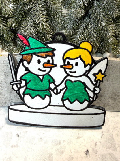 Fairy Lights & Frosty Flights Snowman Ornament—Personalize