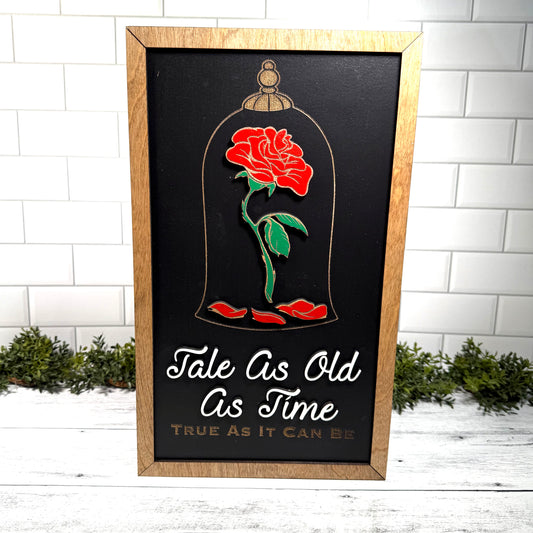 NEW Enchanted Rose  Park-Inspired Framed Sign