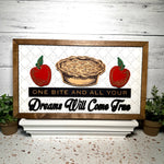 One Bite And All Your Dreams Will Come True | Apple Kitchen Framed Sign - Handmade by JRW Design Co.