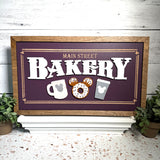 Main Street Bakery | Deep Purple Framed Sign - Handmade by JRW Design Co.
