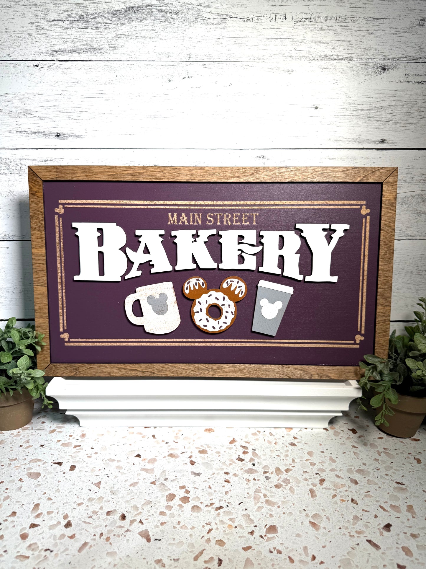 Main Street Bakery Framed Sign - Deep Purple