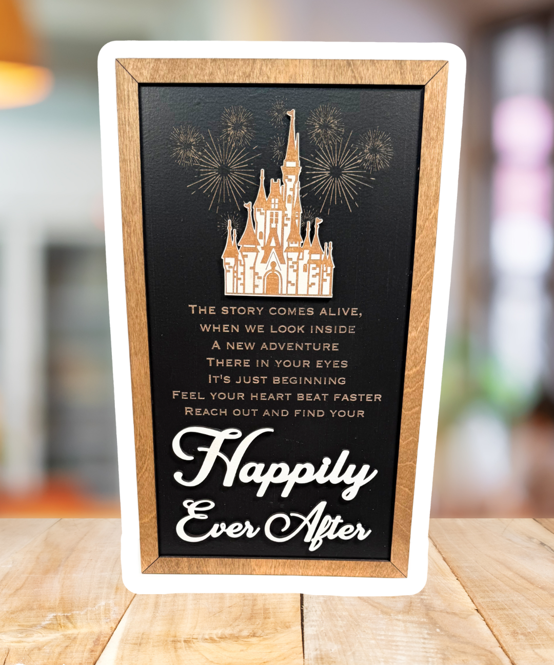 Reach Out And Find Your Happily Ever After | Fireworks Framed Sign - Handmade by JRW Design Co.