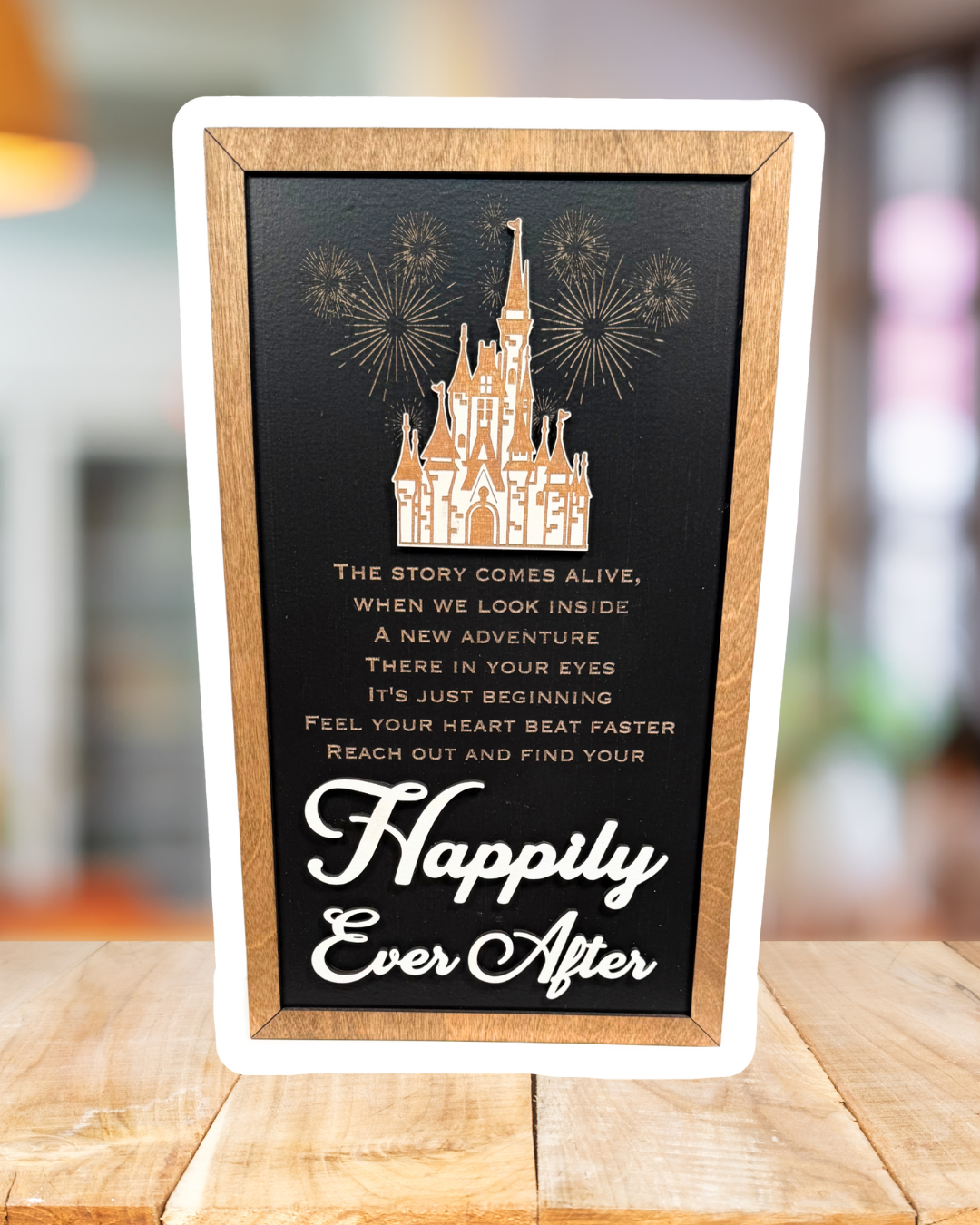 Reach Out & Find Your Happily Ever After | Park-Inspired Framed Sign